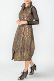 Mocha Sleeveless Wire Collar Long Dress