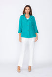 Teal Double Collar Jacket