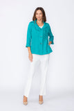 Teal Double Collar Jacket