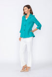 Teal Double Collar Jacket
