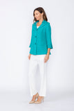 Teal Double Collar Jacket