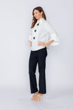 White Loose Fit Blazer