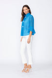 Blue Tulip Sleeve Short Jacket