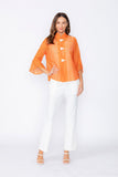 Orange Tulip Sleeve Short Jacket