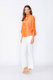 Orange Tulip Sleeve Short Jacket