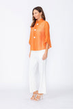 Orange Tulip Sleeve Short Jacket