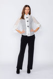 White Tulip Sleeve Short Jacket