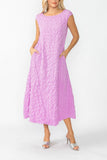 Orchid Cap Shoulder Scoop Neck Dress