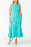 Turquoise Cap Shoulder Scoop Neck Dress
