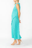 Turquoise Cap Shoulder Scoop Neck Dress