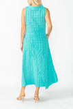 Turquoise Cap Shoulder Scoop Neck Dress