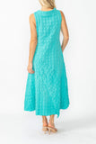 Turquoise Cap Shoulder Scoop Neck Dress