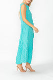 Turquoise Cap Shoulder Scoop Neck Dress