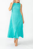 Turquoise Cap Shoulder Scoop Neck Dress