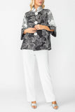 Black Back Pleating Stand Collar Jacket