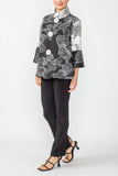 Black Back Pleating Stand Collar Jacket