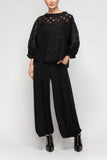 Black Dolman Sleeve Wide Stand Collar