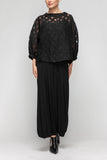 Black Dolman Sleeve Wide Stand Collar