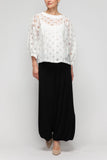 White Dolman Sleeve Wide Stand Collar
