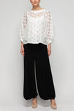 White Dolman Sleeve Wide Stand Collar