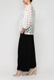 White Dolman Sleeve Wide Stand Collar
