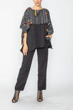 Black Wing Shoulder Tied Cuff Top
