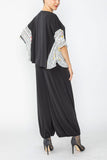 Black and White Poncho Side Triple Rain Sleeve