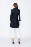 Black Shirt Collar Front Twist Tunic Top
