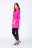 Pink Shirt Collar Front Twist Tunic Top