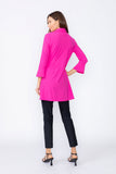 Pink Shirt Collar Front Twist Tunic Top
