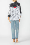 Black Mix Wide Color Zipper Jacket
