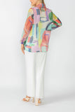 Multi-Color Shawl Collar Mesh Jacket