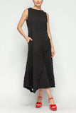 Black Asymmetrical Cut Front and Back Dress