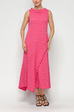 Fuchsia Asymmetrical Cut Front and Back Dress