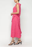 Fuchsia Asymmetrical Cut Front and Back Dress