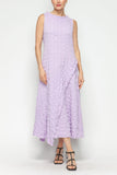 Lilac Mock-Neck Cold Shoulder Asymmetrical Dress