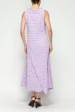 Lilac Mock-Neck Cold Shoulder Asymmetrical Dress