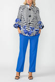 Blue Ruffle Collar Jacket