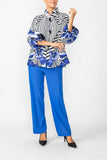 Blue Ruffle Collar Jacket