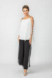 White Stone Trim Shoulder Poncho