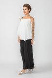 White Stone Trim Shoulder Poncho