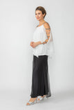 White Stone Trim Shoulder Poncho