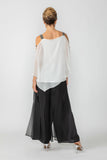 White Stone Trim Shoulder Poncho