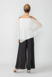 White Stone Trim Shoulder Poncho