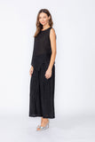 Black Side Cut Tank Top