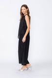 Black Side Cut Tank Top