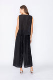 Black Side Cut Tank Top