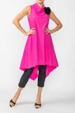 Pink Cowl Neck Sleeveless Drape