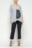 Gray Moon Contrast Top