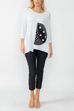 White Moon Contrast Top